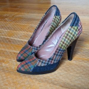 Vintage Miu Miu Plaid Print Heels Pumps 35.5 size 5.5